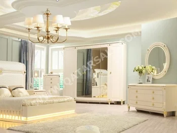 غرف نوم كاملة أبيض  الصين  طقم مكون من 6 قطع مكون من 5 قطع مع مقعد ، دولاب ، إلخ…  خشب