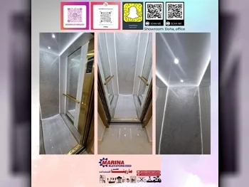 Elevators 6  Multicolor  2  Indoor  Luxurious Stainless Steel Etched Design Finish Cabin  3  480 Kg  2022  With Mirror  Warranty \  MRL Elevator  140 m2