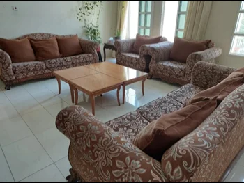 Sofa Set  - Linen / Linen Blend  - Brown