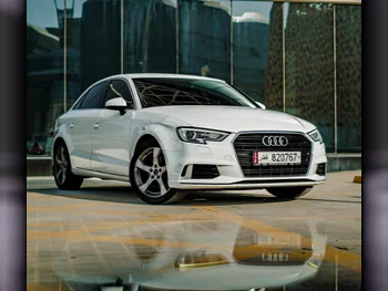 Audi  A3  2019  Automatic  50,000 Km  4 Cylinder  Front Wheel Drive (FWD)  Sedan  White  With Warranty